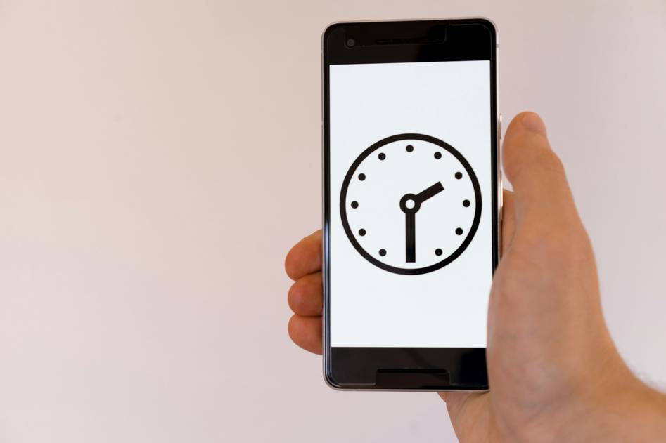 Close-up of digital smart clock interface
